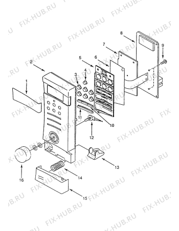 Взрыв-схема микроволновой печи Electrolux EMS2386 - Схема узла Command panel 037